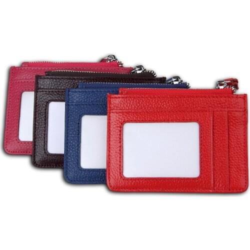Unisex Retro Card Holder Pure Color Card Bag Anti-RFID Leather Card Case ID Card Holder Money Bag