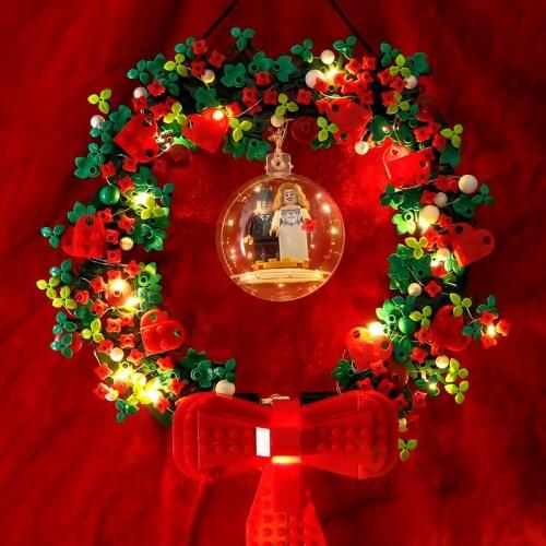 IN STOCK Love Gift Flower Wreath Propose Confession Free Lighting MOC Compatible With 40426 Building Bricks Blocks Girlfirend