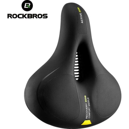 ROCKBROS Road Bike Saddle Rainproof PU Surface Soft Memory Sponge Shockproof Bike Seat MTB Saddle Reflective Bicycle Saddle Seat