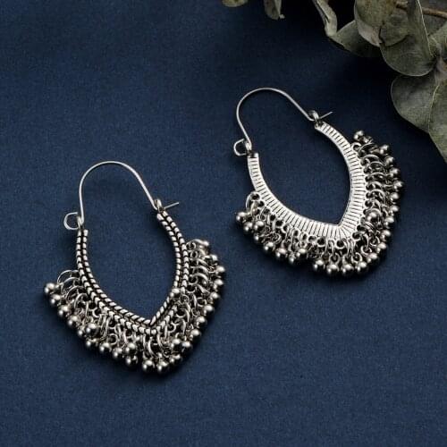 Vintage Boho Ethnic Antique Silver Color Drop Earrings for Women Female Fashion 2020 Dangle Earrings Hanging Jewelry Accessories