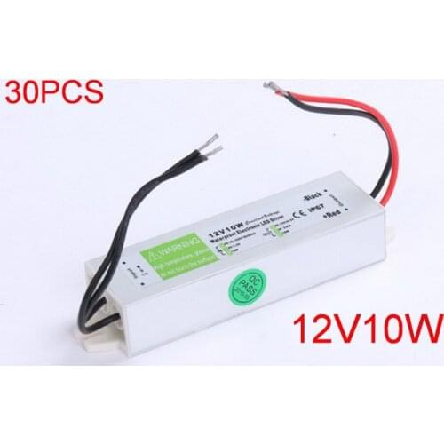 30pcs high quality 12V 10W DC12V 0.83A Waterproof Electronic LED Driver Transformer ,Switching Power Supply Mains Free Shipping