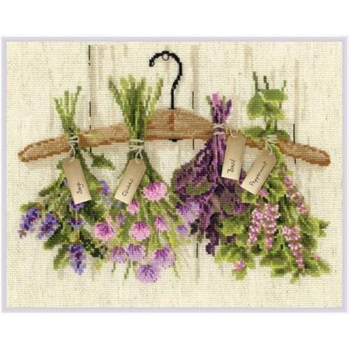 Manufacturer Embroidery Upside-down Lavender Discount Cross Stitch Supplies with 100% Cotton Floss &Free Shipping for Home Decor