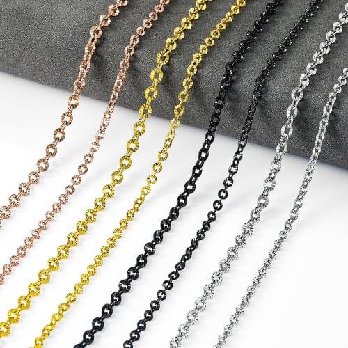Stainless Steel Women Necklace O Link Chains Gold/Black/Rose Gold/Steel Color Male Jewelry Gifts