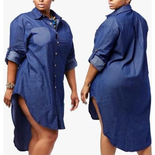 Women Jeans Shirt Dress