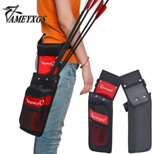 1 Pcs Aechery Reverse Arrow Quiver Canvas Deposit Arrows Waist Hanging Single Shoulder for Shooting Hunting Accessories