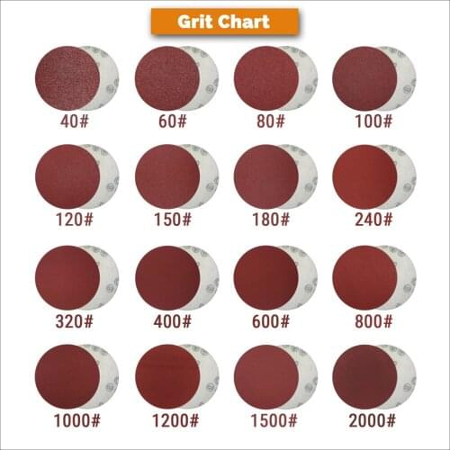 100PCS 2 Inch(50mm) Aluminum Oxide Hook&Loop Red Grain Dry Sanding Discs for Woodworking Dremel Power Tools Polishing Accesso