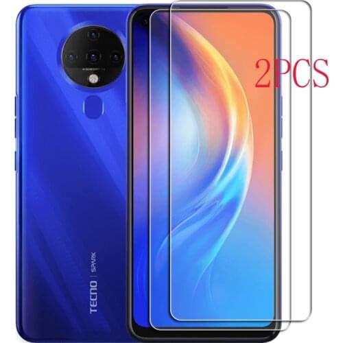 2PCS FOR Tecno Spark 6 KE7 HD Tempered Glass Protective ON Spark6 6.8" Screen Protector Film Cover Shield Saver
