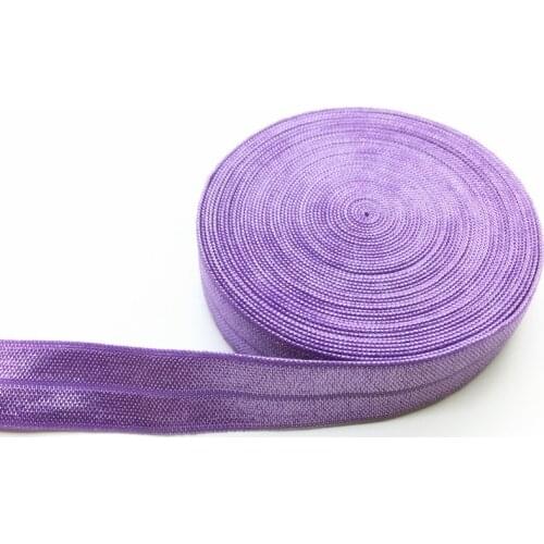 5 Yards 5/8"(15mm) Purple Multirole Fold Over Elastics Spandex Satin Band DIY Lace Sewing Trim