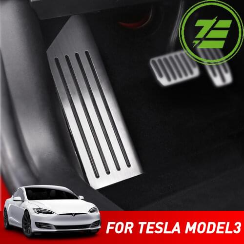 For Tesla Model 3 Accessories Aluminum Alloy Foot Pedal Accelerator Gas Fuel Brake Pedal Rest Pedal Cover Car Modification
