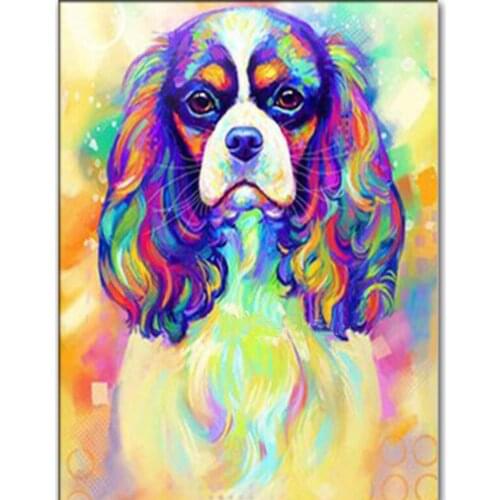 DIY Full Square / Round Rhinestone Diamond Painting Cavalier King Charles Spaniel Dog Pet 5D Embroidery Mosaic Art