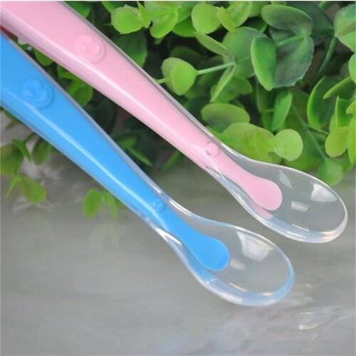 Safe Spoon Baby Spoon+ Fork Colorful Anti-Skid Handle Learning Tableware Children Feeding Flatware Safety Spoon