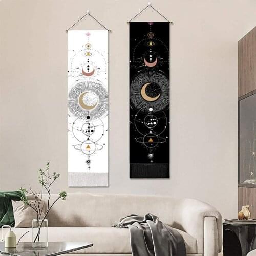 Bohemian Moon Phase Wall Art Hanging Paintings for Bedroom Living Room Drom Home Decoration Tapestry Aesthetic