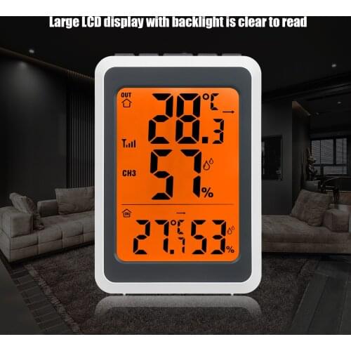 Digital Thermo-Hygrometer Thermometer&Hygrometer Temperature Humidity Indicator Indoor&Outdoor Temperature Humidity Gauge Meter