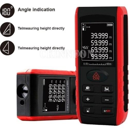 DHL 20PCS Handheld Laser Distance Meter 40M 60M 80M 100M Mini Laser Rangefinder Laser Tape Range Finder Diastimeter Measure