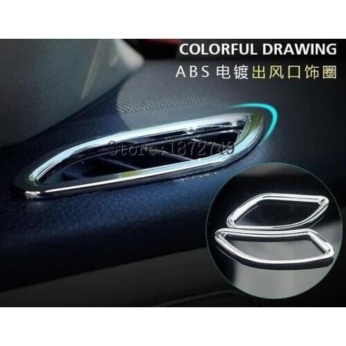 For Nissan Teana / Altima 2013 2014 Chrome Front Air Vent Outlet Cover Trims 2pcs / set