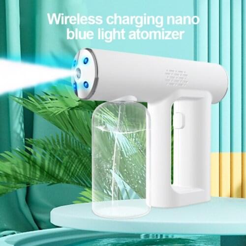 Electric Sanitizer Sprayer Blue Light Rechargeable Nano Steam Water Spray Gun Home Disinfection Machine Atomizer New Atomizer