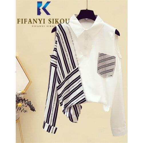 Блузки в полоску FIFANYI SIKOU China At AliExpress