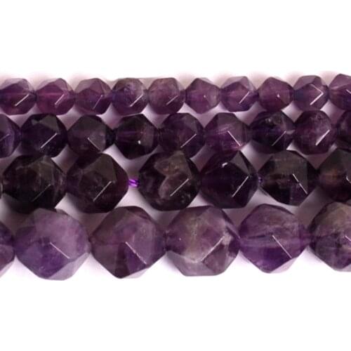 6-12mm Round Faceted Dark Purple Amethysts Beads For Jewelry Making Beads Bracelets Natural Loose Beads 15'' DIY Beads