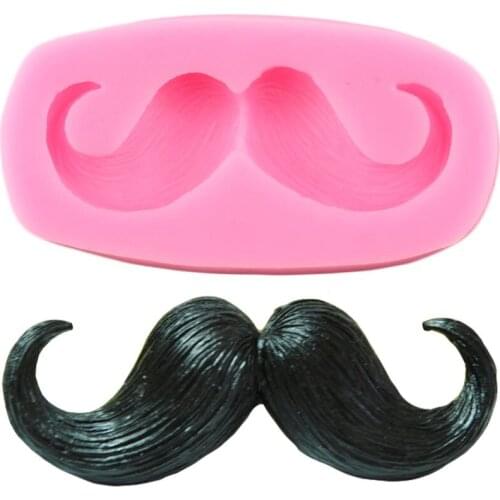 Curly Large Mustache Silicone Molds DIY Cupcake Topper Fondant Cake Decorating Tools Jewelry Clay Candy Chocolate Gumpaste Mould