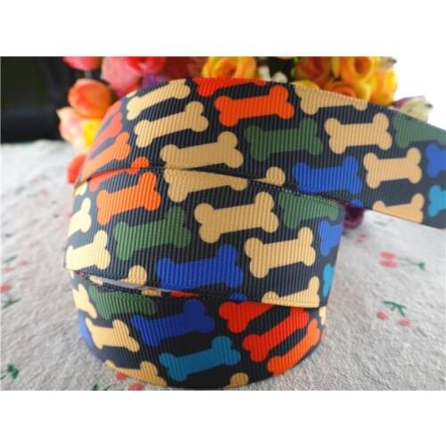 16063060, new arrival 1'' 25mm 5 yards dog printed grosgrain ribbons cartoon ribbon handmade hair bows