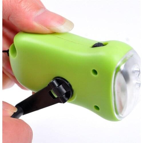 Mini LED Hand Crank Dynamo Solar Power Rechargeable Carabiner Camping Flashlight JAN88