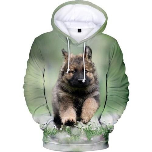Mens Clothing Street Hoodies Womens Pullovers 3d Print German Shepherd Boys Girls Hip Hop Fashion Kids Hooded Sweatshirt Tops