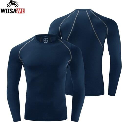 WOSAWE Winter Motorcycle Mens underwear Tight-fitting Long-sleeved Bottoming Shirt Outdoor Soft Bottoming Long-sleeved Top