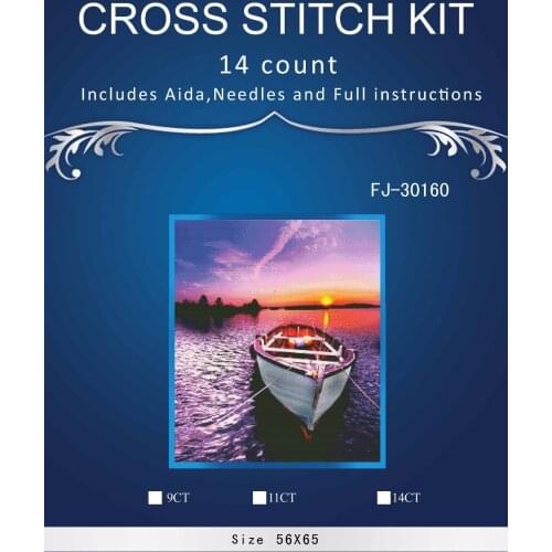 Top Quality Lovely Hot Sell Counted Cross Stitch Kit Old World Holiday Ornaments Similar DMC fj-30160 Boat in sea