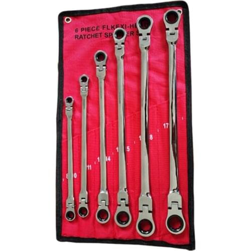 Flexi-Head Ratchet Spanner Set-Extra Aviation Wrench Long 72 Tooth