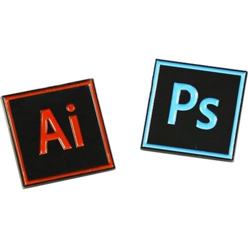 Gang Combo Pack Adobe Photoshop & Illustrator Pin Pins Graphic Designer Graphic Design accessories Enamel Pin (2)