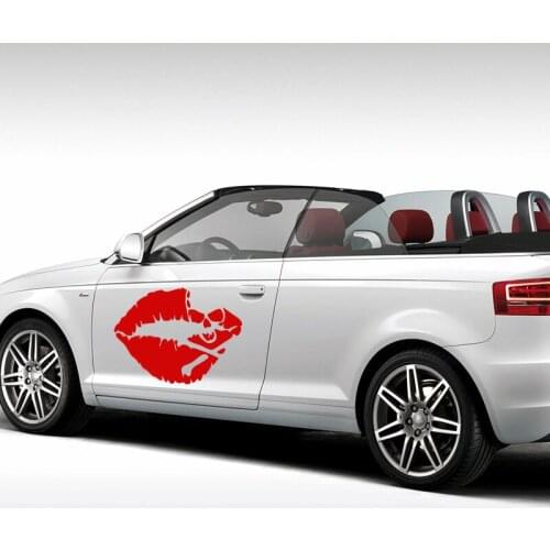 EmpireYing 3 Sizes 8 Colors Sexy Lips Kiss of Death Skull Funny Car Sticker Motorcycles Kayak Styling Reflective Vinyl Decals