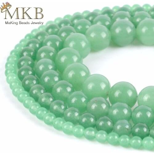 Natural Round Green Aventurine Stone beads 4 6 8 10 12mm Ball Beads Diy Bracelet Necklace Jewelry Making 15inch Perles Bijoux