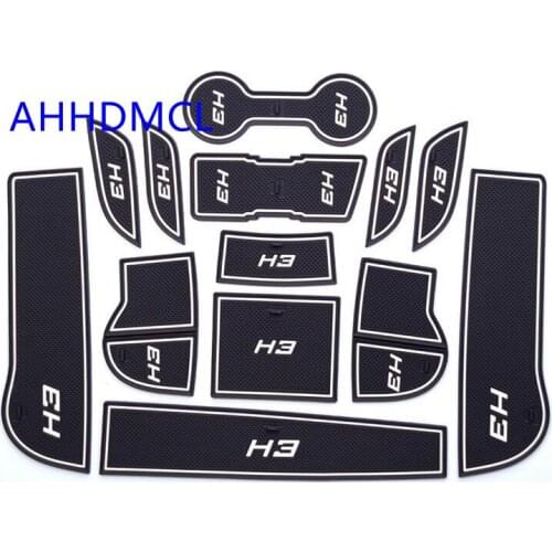 AHHDMCL Non-Slip Car Door Groove Mat Gate Slot Cup Armrest Storage Pad Mat For ZHONGHUA H3