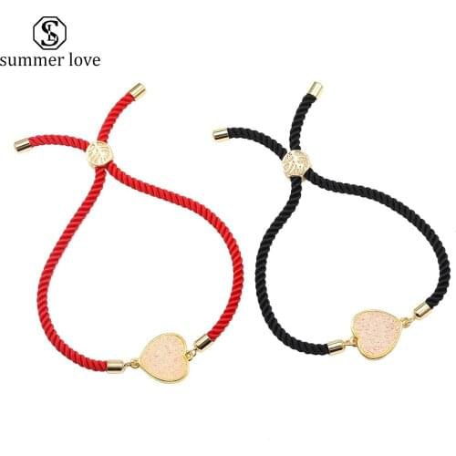 New Fashion Lucky Red String Gold Heart Charm Bracelet Simple Trendy Friendship Bracelets for Women Men Jewelry Accesorios Mujer