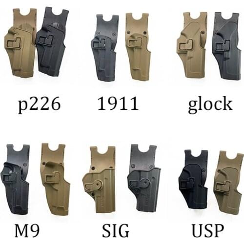 New Style Tactical Holster 1911/p226/M9/usp/glock/sig Holster Hunting Airsoft Paintball Gun Holster with Belt Loop Waist Paddle