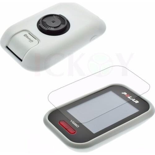 Outdoor Cycling Silicone Rubber Protect White Case + LCD Screen Film Protector For Polar V650 GPS Accessories