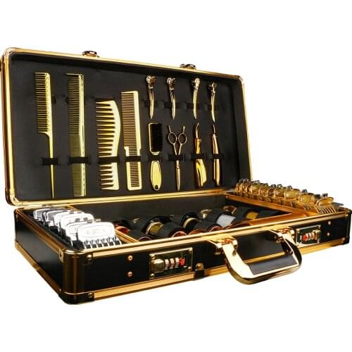 Barber Storage Tool Case Portable Carrying Password Lock Case Box Able To Place Hair Trimmer,Comb,Clips,Razor,Scissors,Guards