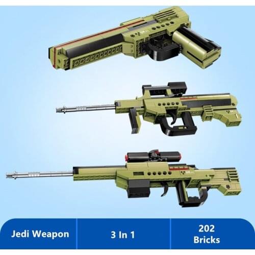 Gun Building Bricks Pistol Rifle City Soldier Blocks Boys Toy for Children Gift 3 in 1 Weapon Guns 202PCS
