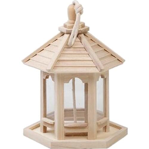 Hanging Wooden Bird Feeder Garden Decoration