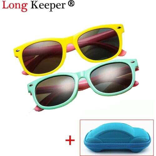 Polarized Sunglasses Kids Baby Boys Girls Flexible Eyewear Square Frame Baby UV400 Sun Glasses Gafas De Sol Infantil With Case