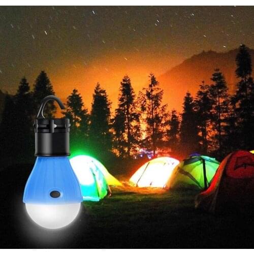Portable Camping Equipment Outdoor Hanging 3 LED Camping Lantern Soft Light LED Camp Lights Bulb Lamp for Camping Tent Fishing