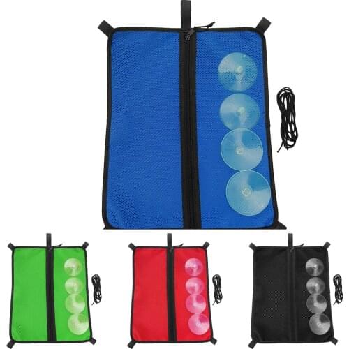 SUP Mesh Paddleboard Storage Bag with Suction Cups & Elastic Bungee Rope for Sunscreen Diving Swimming Goggles Water Bottles