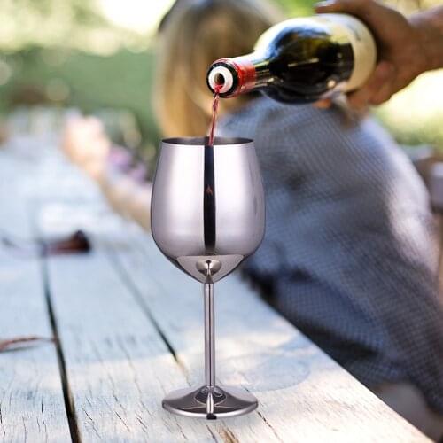 500ml Stainless Steel Champagne Cup Metal Cocktail Juice Drink Goblets Red Wine Glass Bar Party Restaurant Kitchen Tools