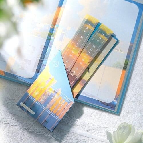 Library Series Decorative Retro Blue Sky DecorativeStrip Stickers Scrapbooking diy Stick Label Diary Stationery Album Sticker