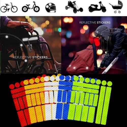 Reflective Stickers for MTB Bicycle, Waterproof and Fluorescent Adhesive Tape for Night Safety, with Warning Film