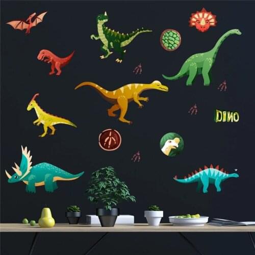Luminous Dinosaurs Wall Stickers for Kids Room Nursery Decoration Baby Room Bedroom Decals Glow In The Dark Sticker Home Decor