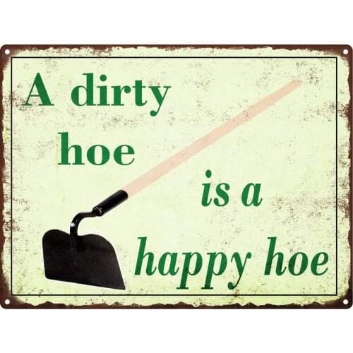 Sylty Dirty Hoe Happy Hoe Metal Signs Vintage Look Rustic Garden Funny Retro 12x12 Inch