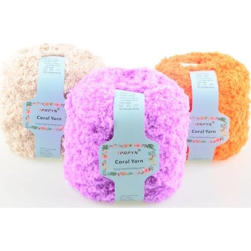 TPRPYN 100g=1Pc 90M Coral Fleece plush fluffy yarn for knitting baby Crochet knitted yarn Line Thread to crochet knit handmade