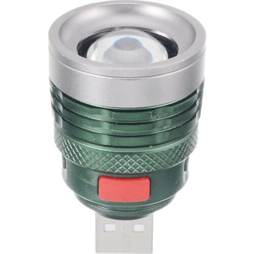 Outdoor Practical USB Powerful Flashlight LED Camping Light Mini Torch Zoomable 3 Modes For Outdoor Portable Tools