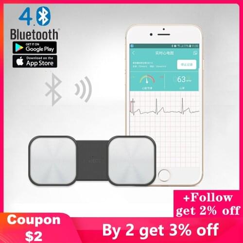 Bluetooth Portable data recording ECG Monitor Measurement Machine Real-time Heart Support Electrode Holter IOS Android APP